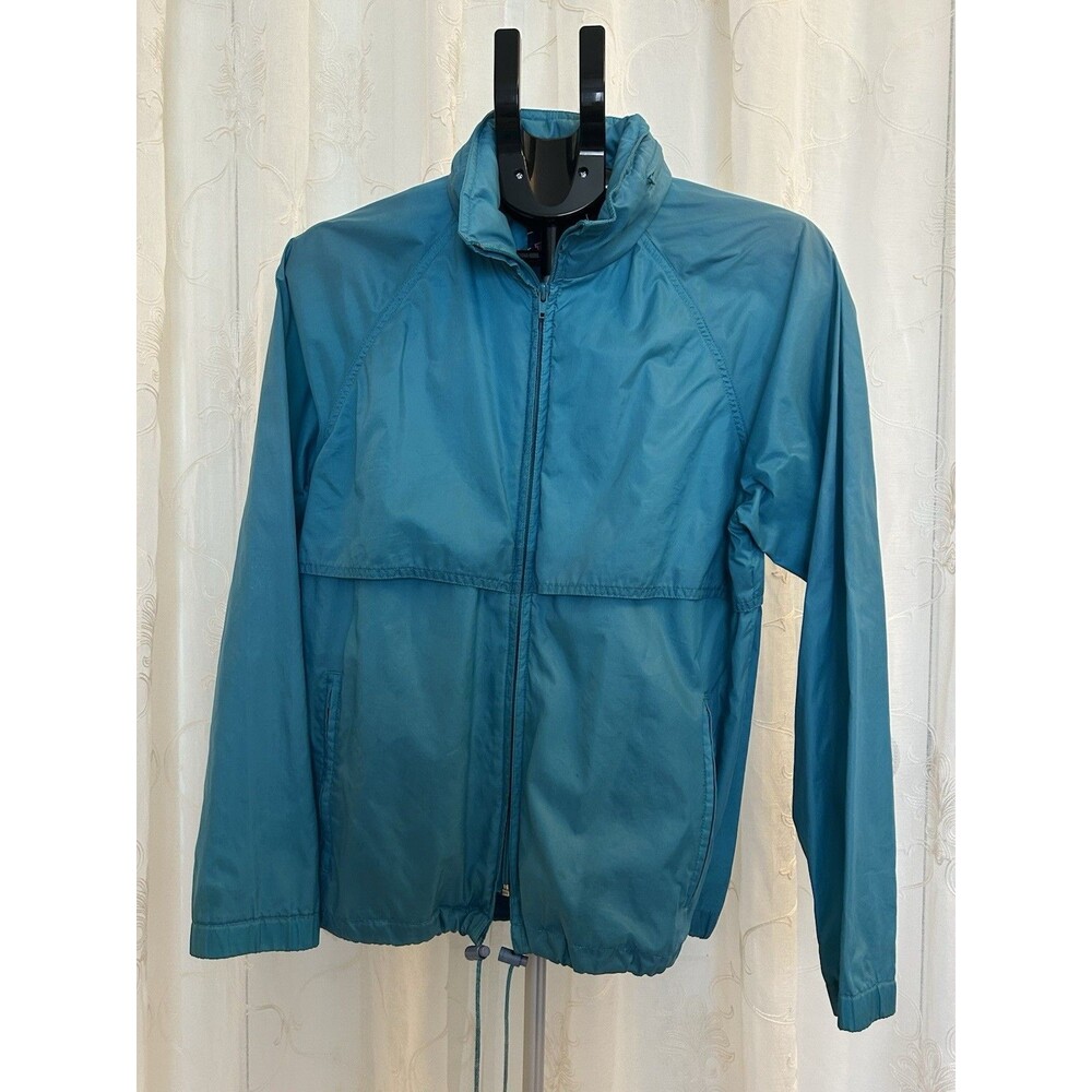 VTG 80s Hermans World of Sporting Goods Windbreaker Jacket Small Teal Mesh Lined